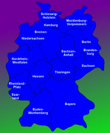Map of Germany - Bundesländer - states (Copyright © 2013 Hendrik Böttger / runinternational.eu)